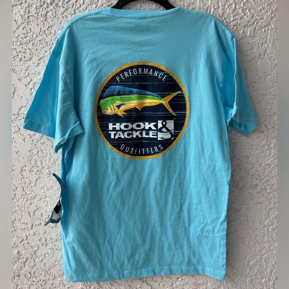 Hook & Tackle Blue Graphic T-Shirt size Medium